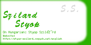 szilard styop business card